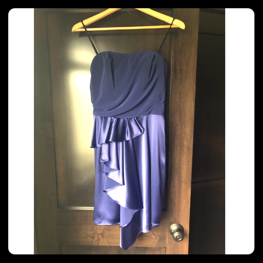 ABS Allen Schwartz strapless satin sapphire dress